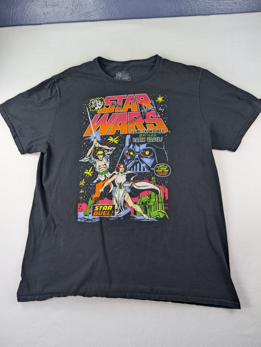 Star Wars MAD Engine XL Luke Skywalker Darth Vader Comic Graphic T-Shirt